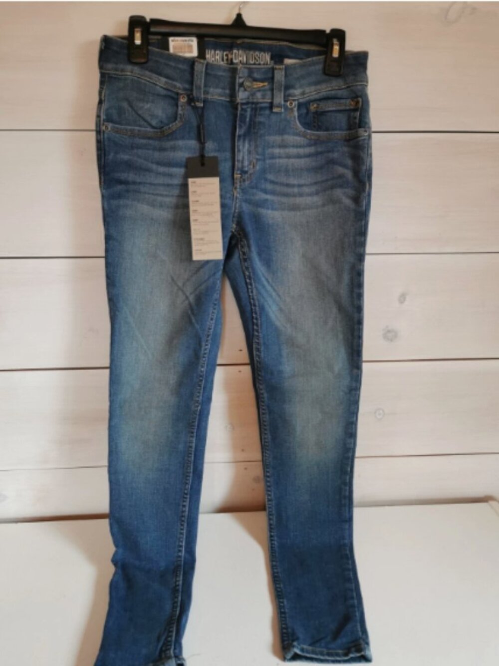 Harley Davidson HD Women's Skinny Mid Rise Jeans Blue 99245-19VW Sz 27 NWT